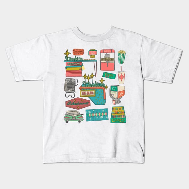 Drive-In Theater Kids T-Shirt by jenblove